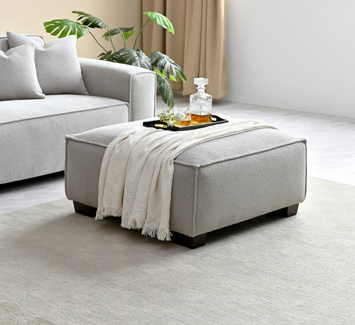 Aluxo Dakota 4 Seater Sofa with Chaise in Pebble Boucle