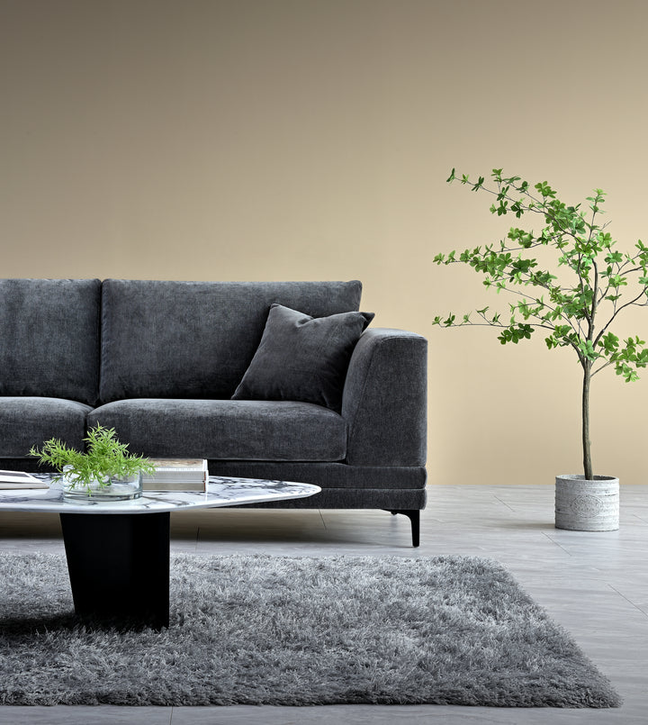 Aluxo Lenox Sofa Range in Sophisticated Steel Velvet