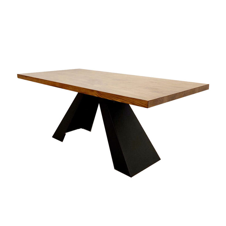 Axel 1.8m Dining Table in Solid Wood with Black Industrial Metal Legs