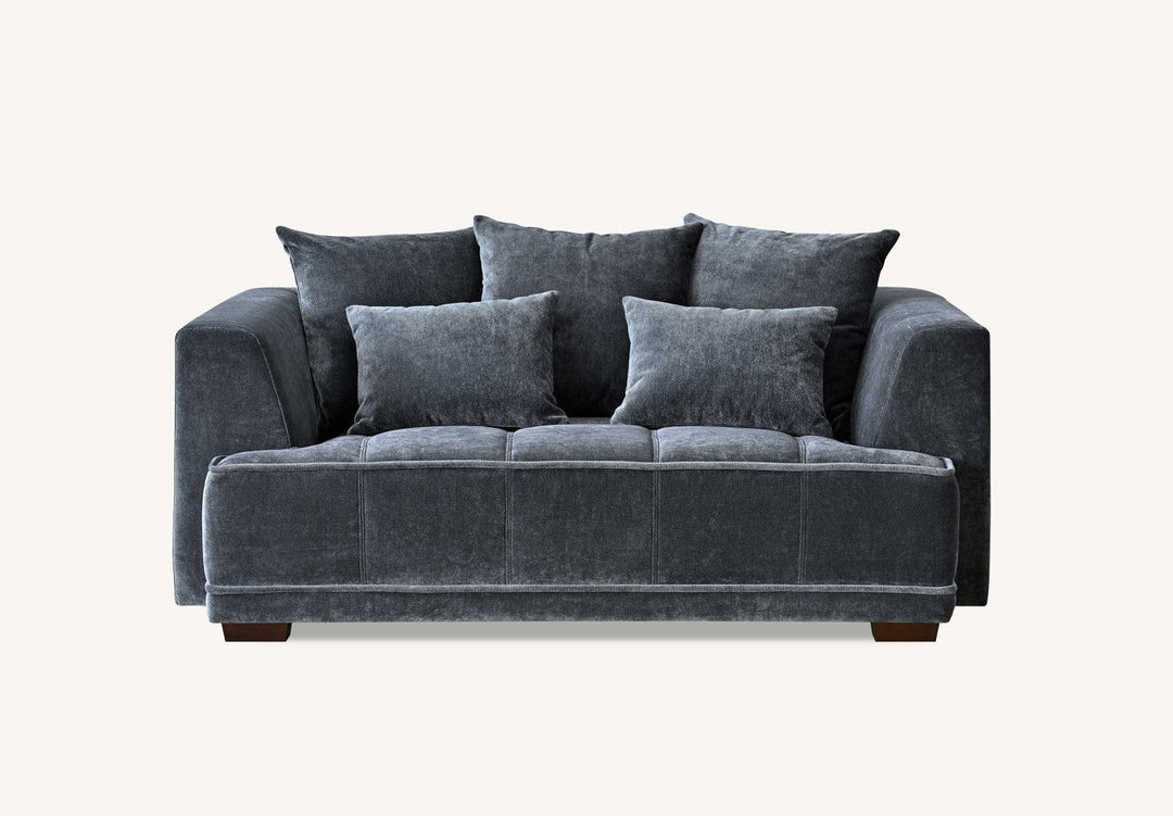 Aluxo Gramercy Group Sofa in Steel Velvet