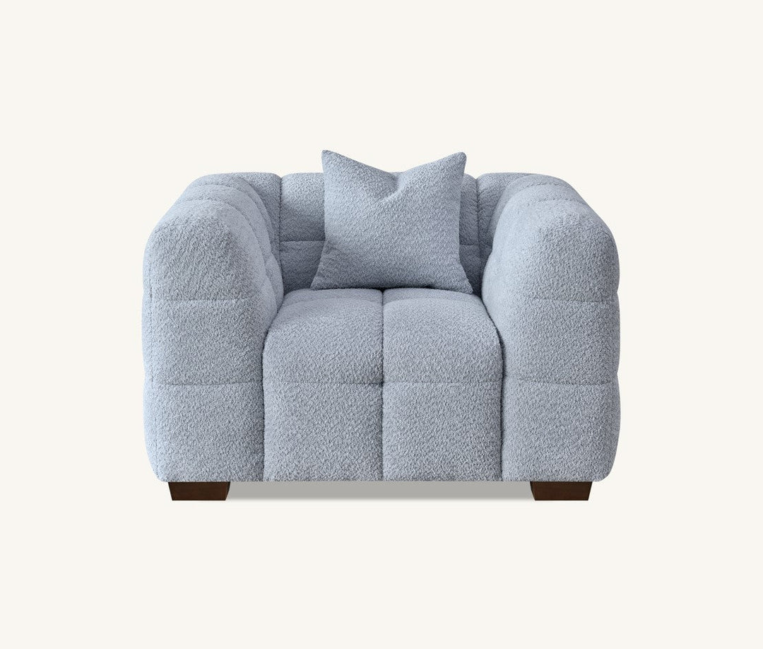 Aluxo Tribeca Sofa Range in Pearl Bouclé Fabric