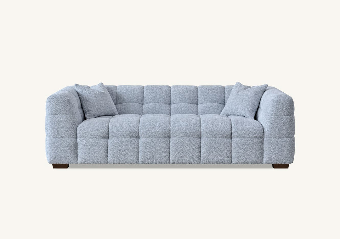 Aluxo Tribeca Sofa Range in Pearl Bouclé Fabric