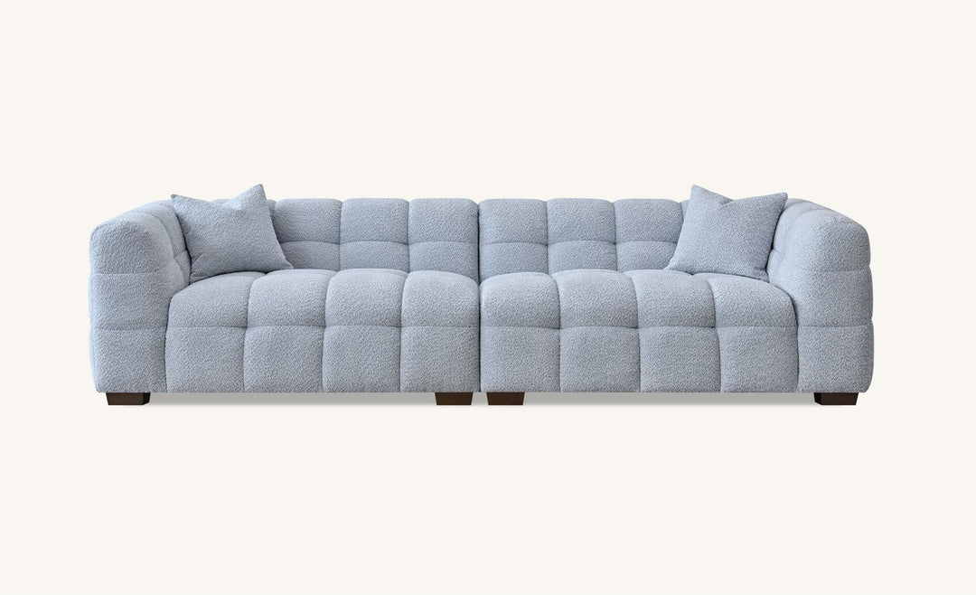 Aluxo Tribeca Sofa Range in Pearl Bouclé Fabric