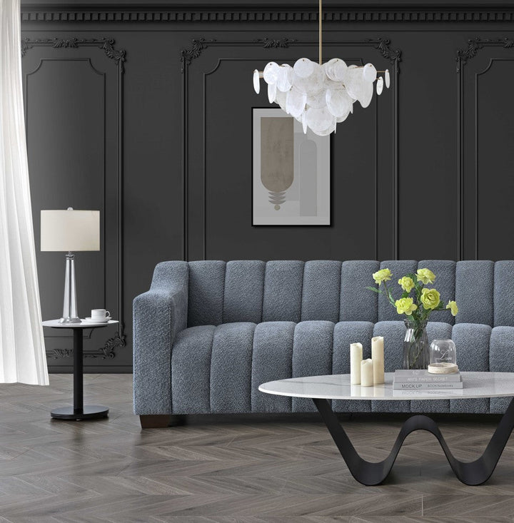 3 Seater Sofa in Iron Bouclé Fabric – Aluxo Astoria Modern Design