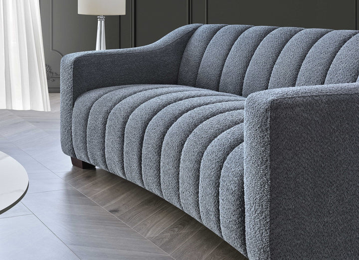 3 Seater Sofa in Iron Bouclé Fabric – Aluxo Astoria Modern Design