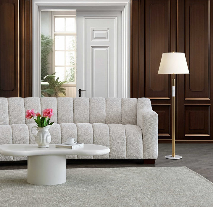 Aluxo Astoria 3 Seater Sofa in Oatmeal Bouclé Fabric