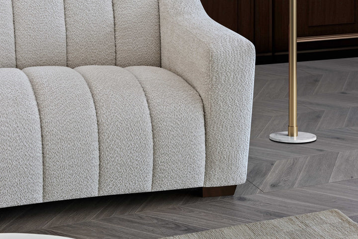 Aluxo Astoria 3 Seater Sofa in Oatmeal Bouclé Fabric