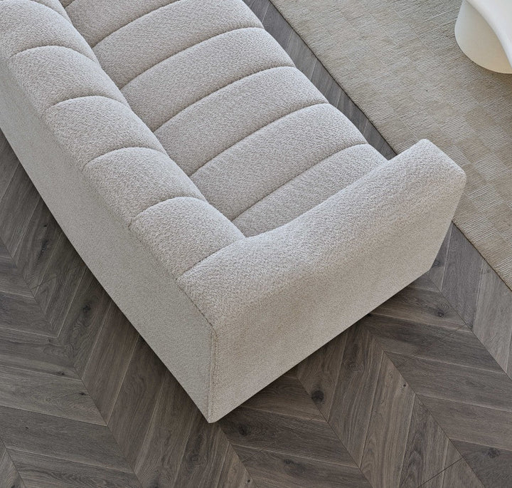 Aluxo Astoria 3 Seater Sofa in Oatmeal Bouclé Fabric