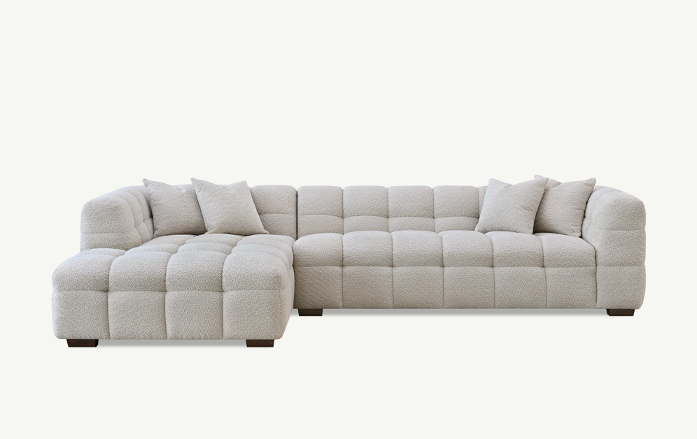Aluxo Tribeca Right Hand Corner Sofa in Oatmeal Boucle Fabric