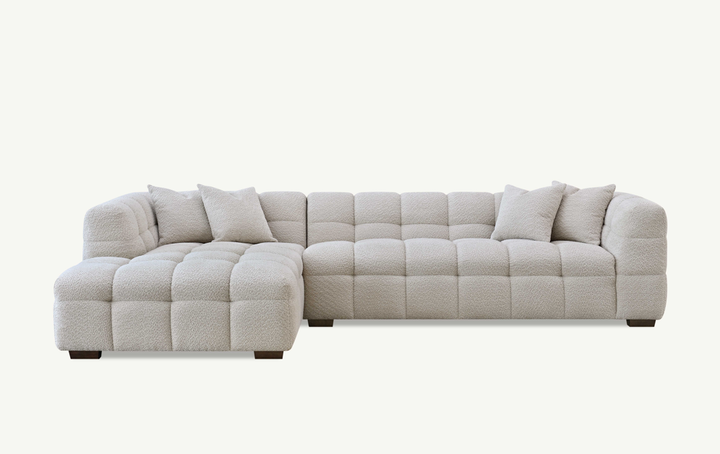 Aluxo Tribeca Right Hand Corner Sofa in Oatmeal Boucle Fabric