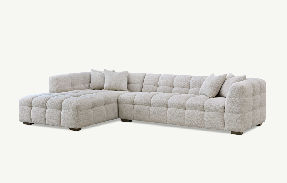 Aluxo Tribeca Right Hand Corner Sofa in Oatmeal Boucle Fabric