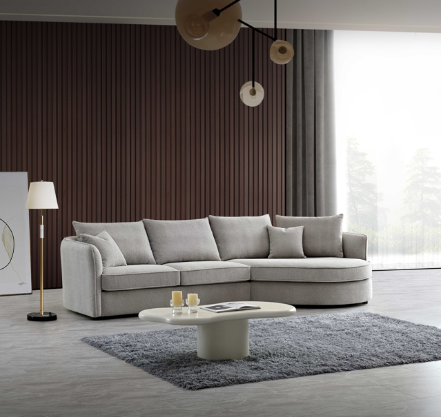 Aluxo Rubin Corner Chaise in Pebble Bouclé