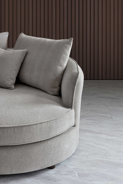 Aluxo Rubin Corner Chaise in Pebble Bouclé