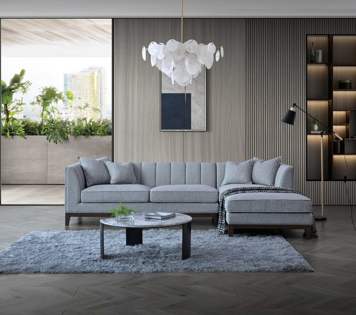 Aluxo Cooper Right Hand Corner Group Sofa in Dolphin Boucle