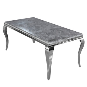 Louis Chrome Dining Table – Modern Luxury with Polished Elegance