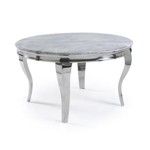 Louis Chrome Dining Table – Modern Luxury with Polished Elegance