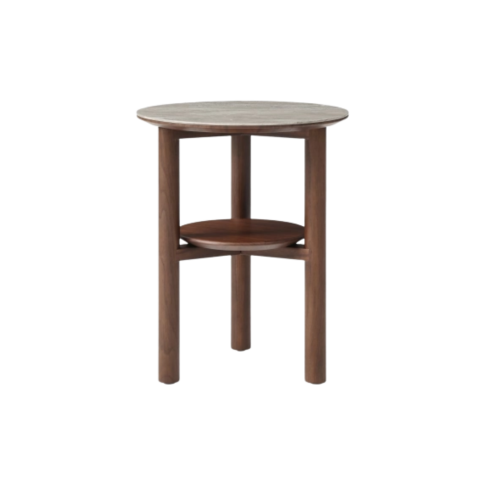Willow Lamp Table with Shelf – Rustic Wooden Side Table