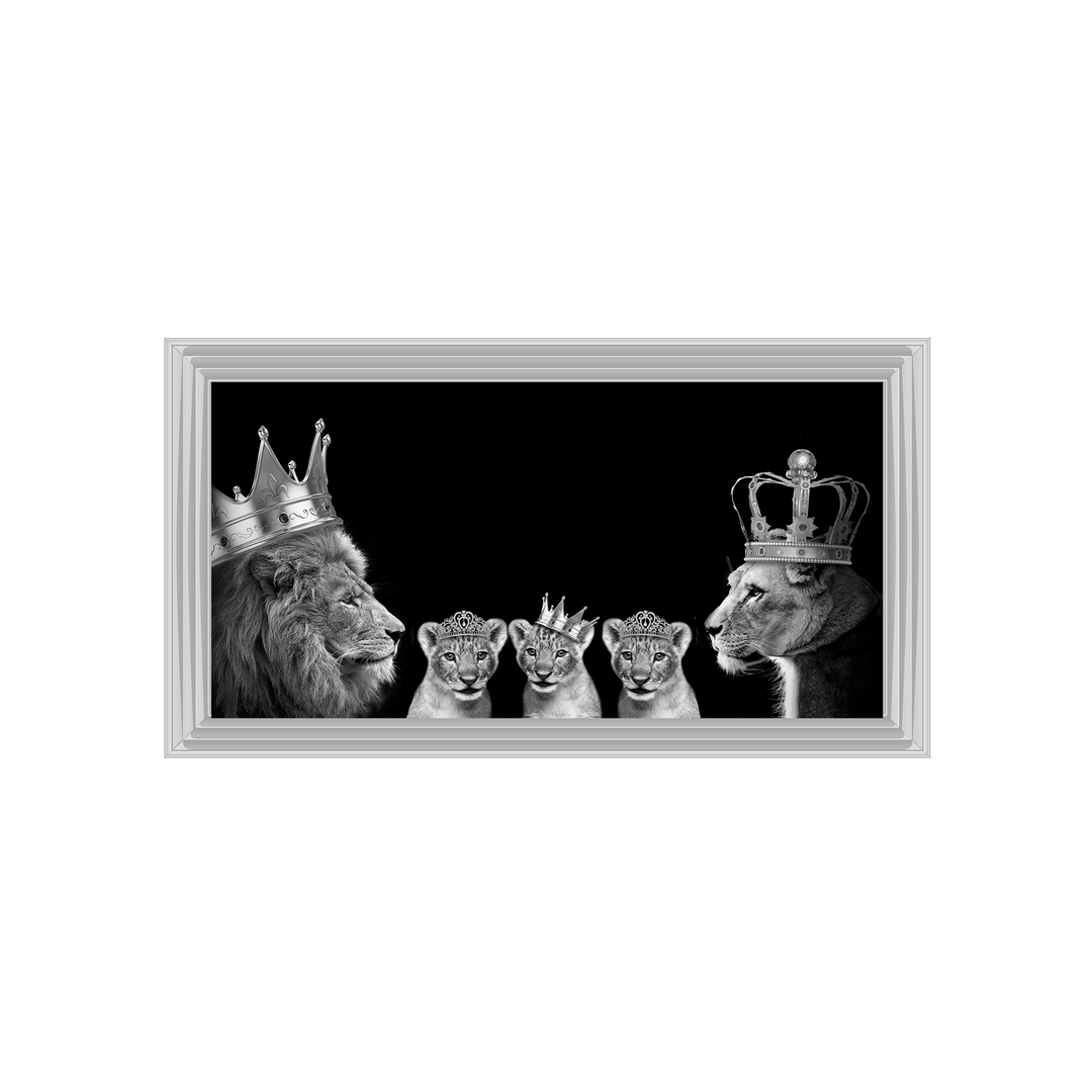 Lion family of 5 (Silver Crowns) I