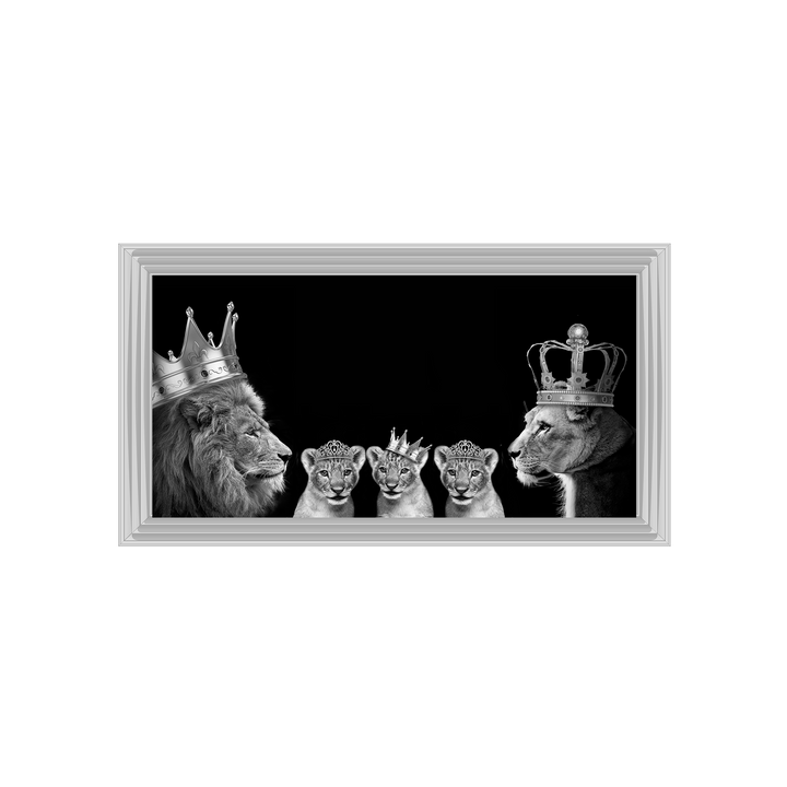 Lion family of 5 (Silver Crowns) I