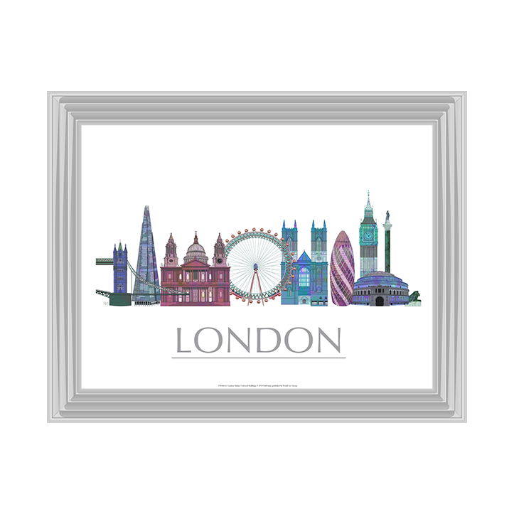 CY048 London Skyline Coloured Buildings