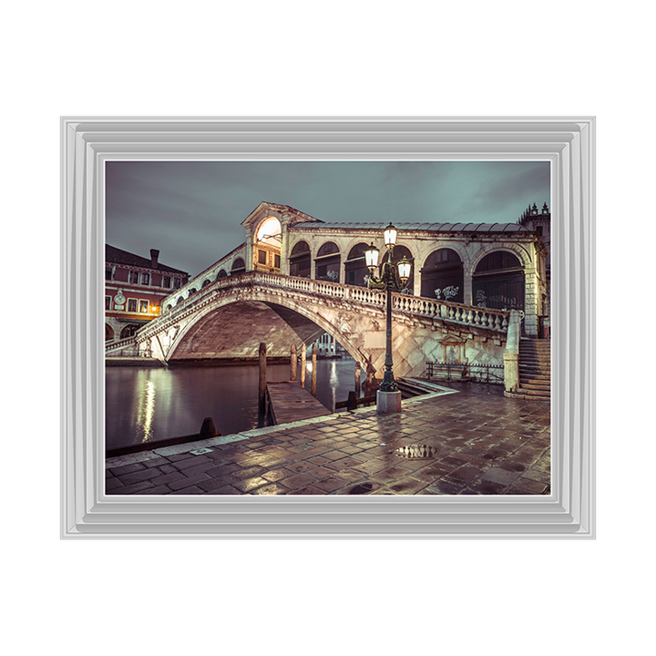CY077 Rialto Bridge at night, Venice, Italy I