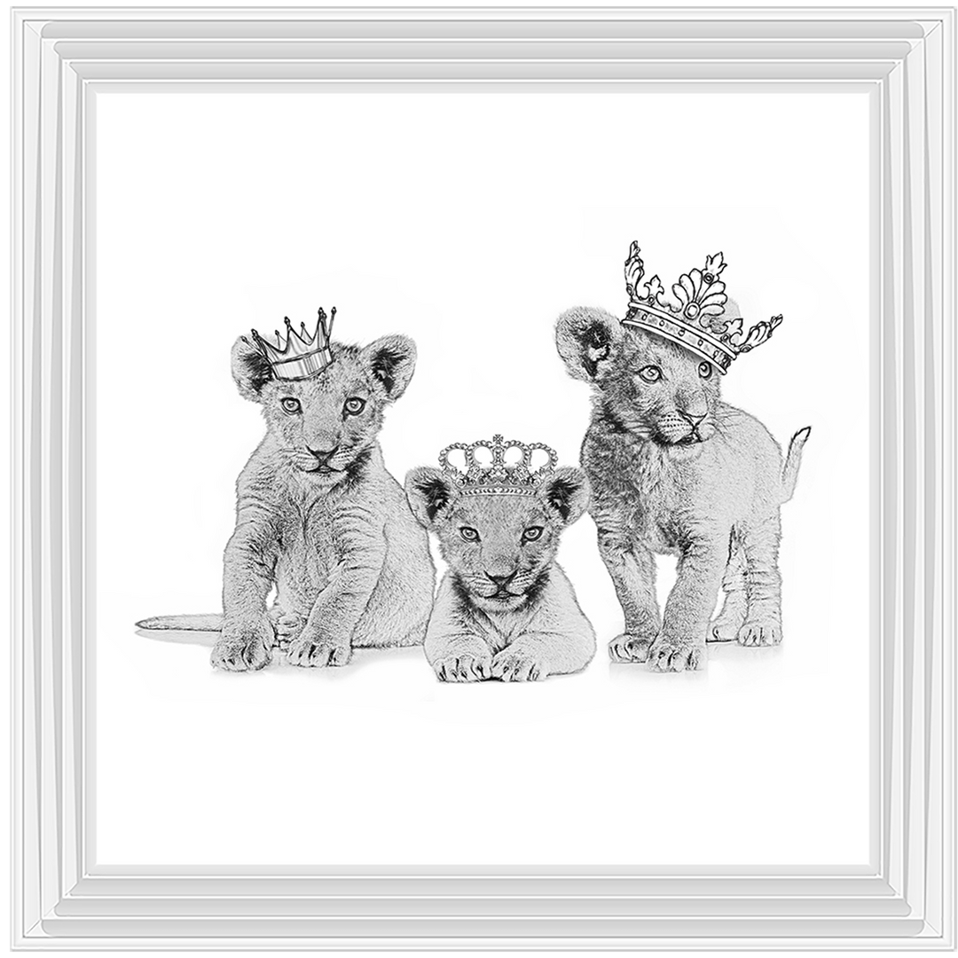 Three crowned cubs