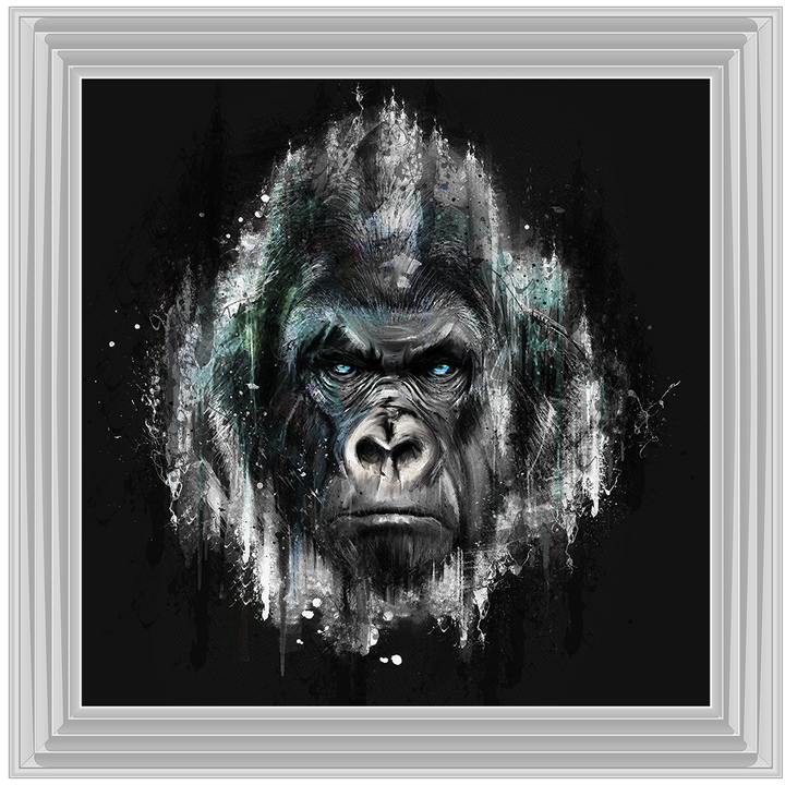 AN417 Black & Blue Gorilla Watercolour