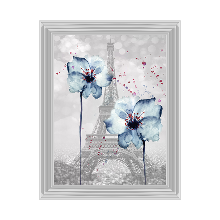 Floral design over Eiffel Tower