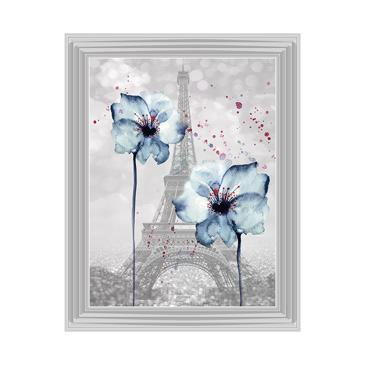 Floral design over Eiffel Tower