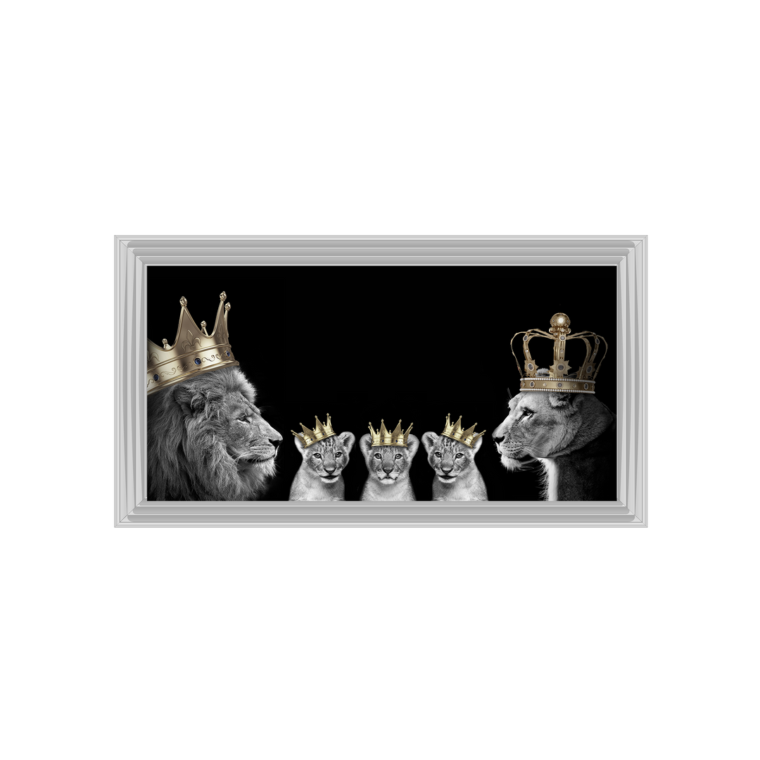 Lion family of 5 (Gold Crowns) II