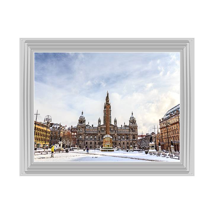CY090 George Square covered by snow, Glasgow