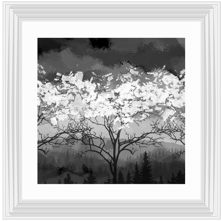 LS199 Lone Black & White Tree