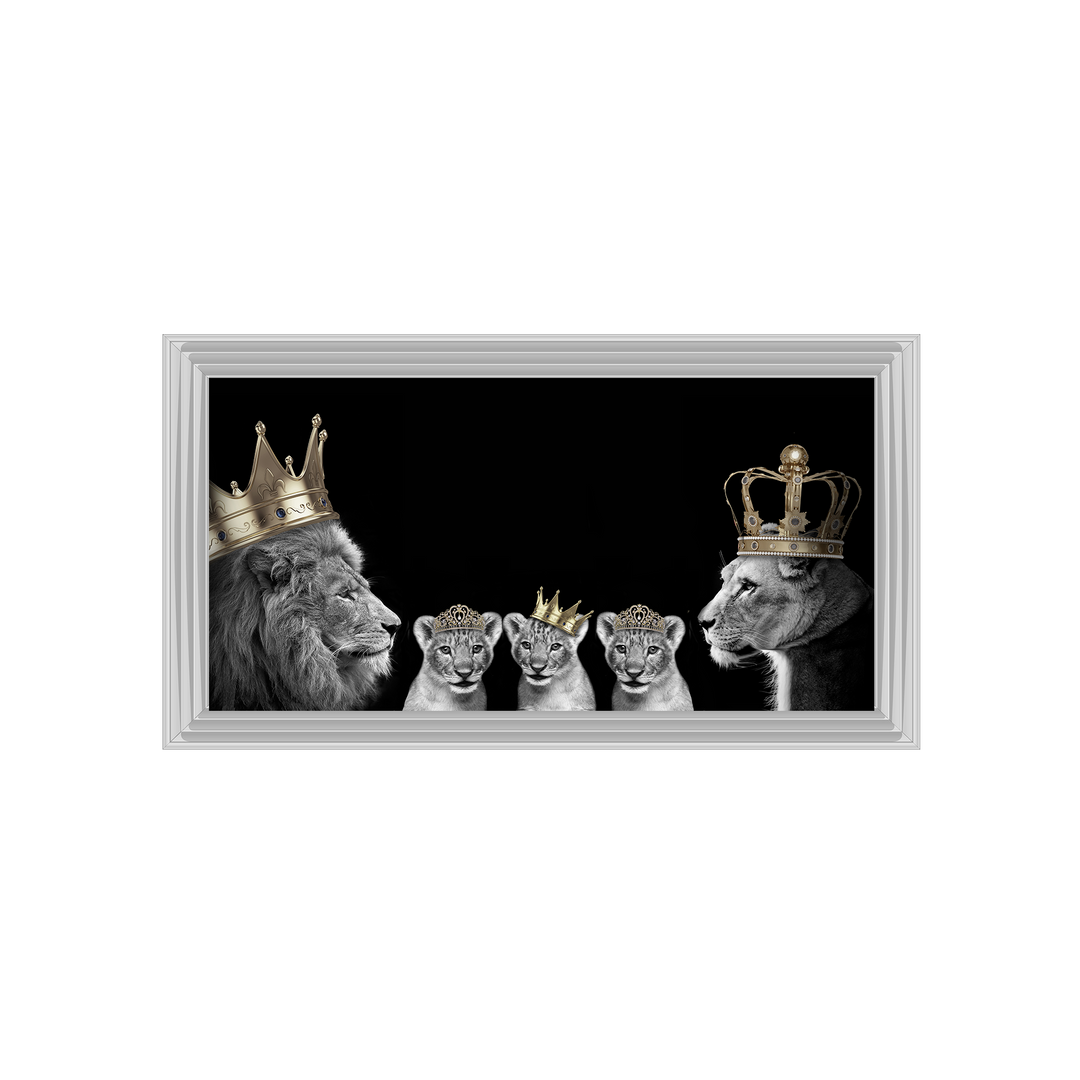 AN378 Lion family of 5 (Gold Crowns) I