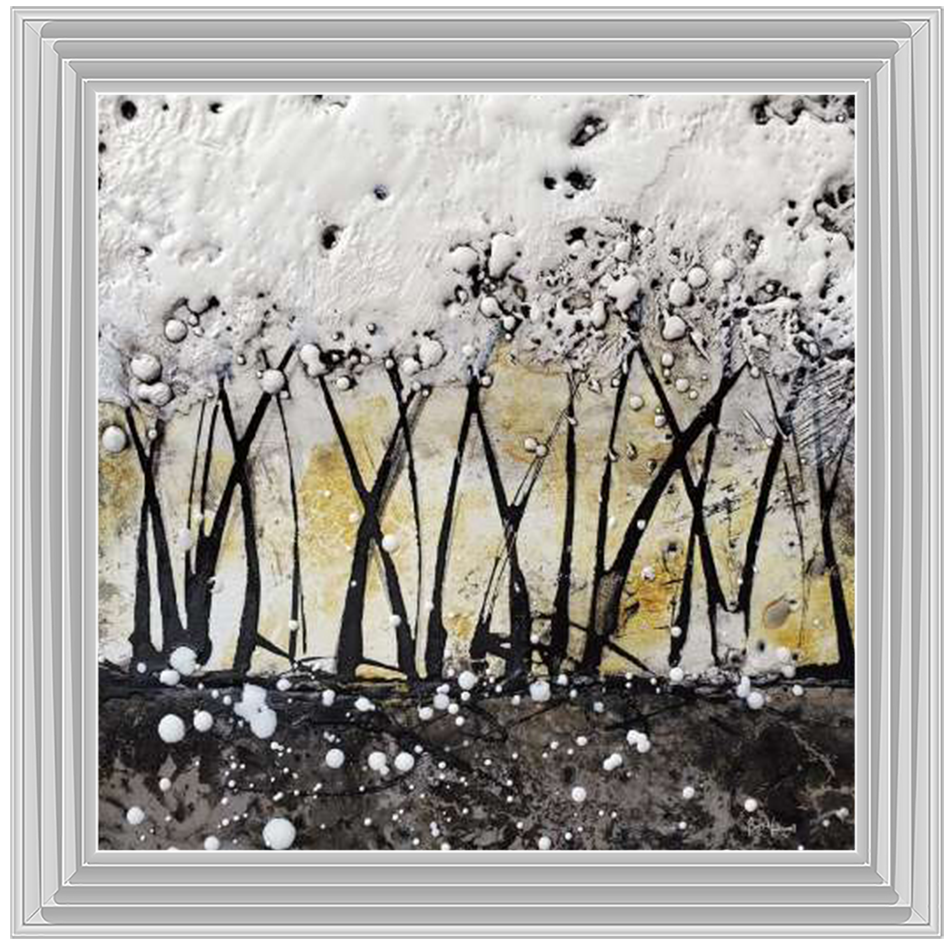 AB127 Abstract Trees Gold White
