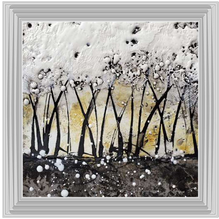 AB127 Abstract Trees Gold White