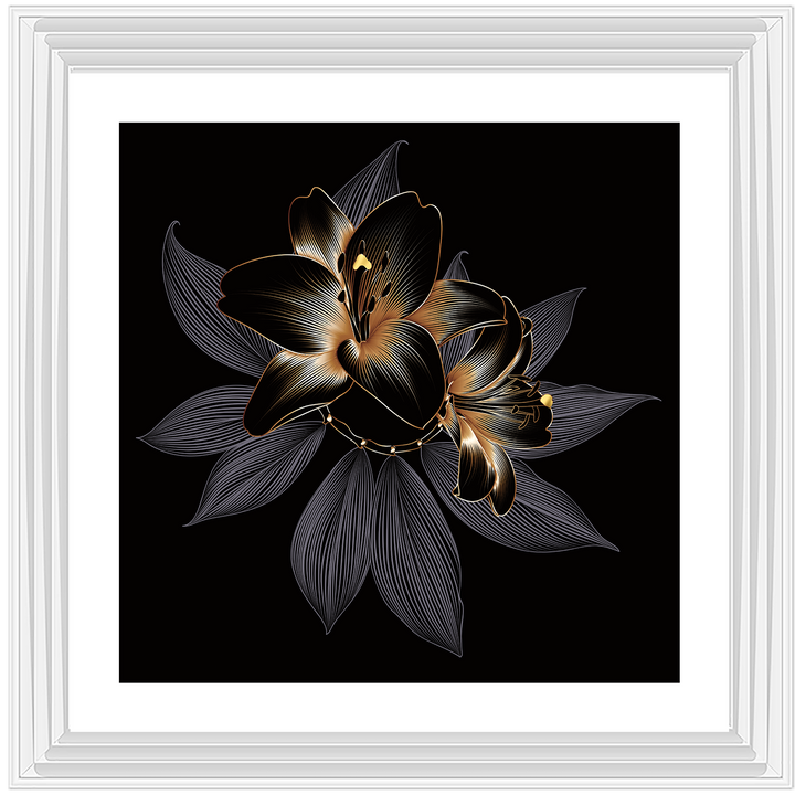 FL238 Black Beauty Flower with border