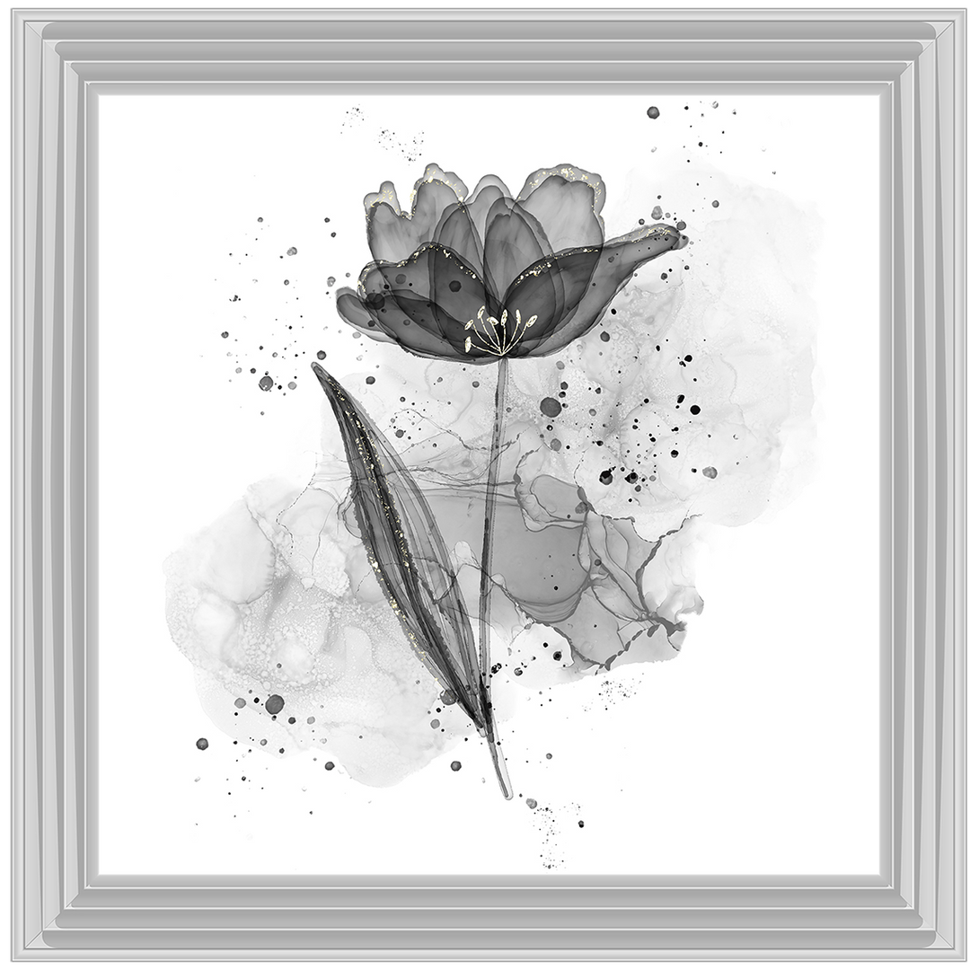 Silver Flower With Splashes