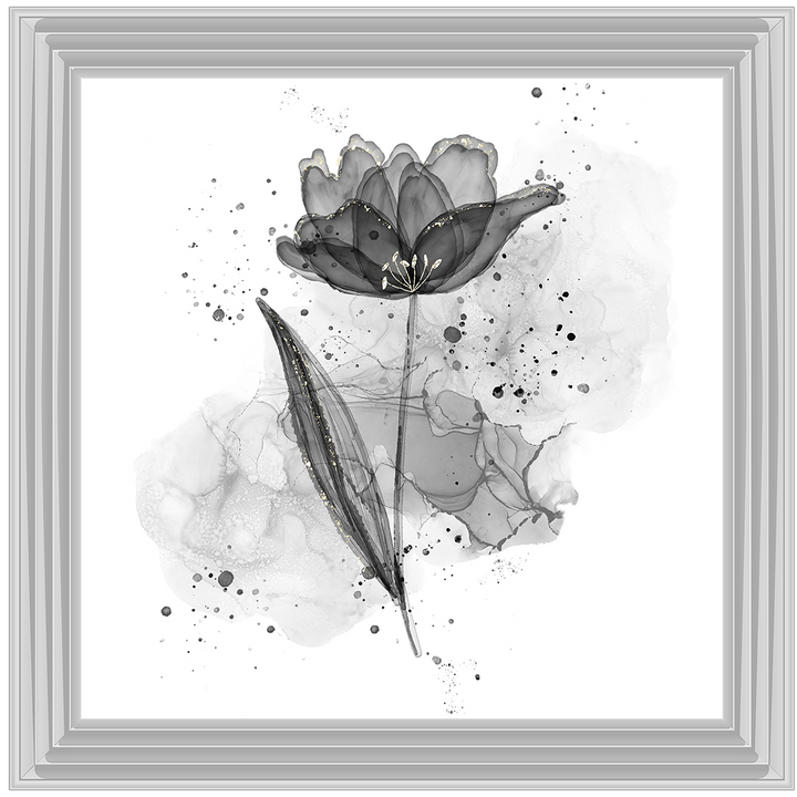 Silver Flower With Splashes