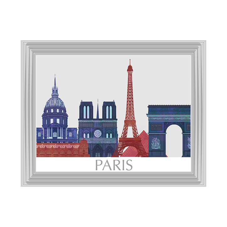 CY092 Paris Landmarks , Red Blue