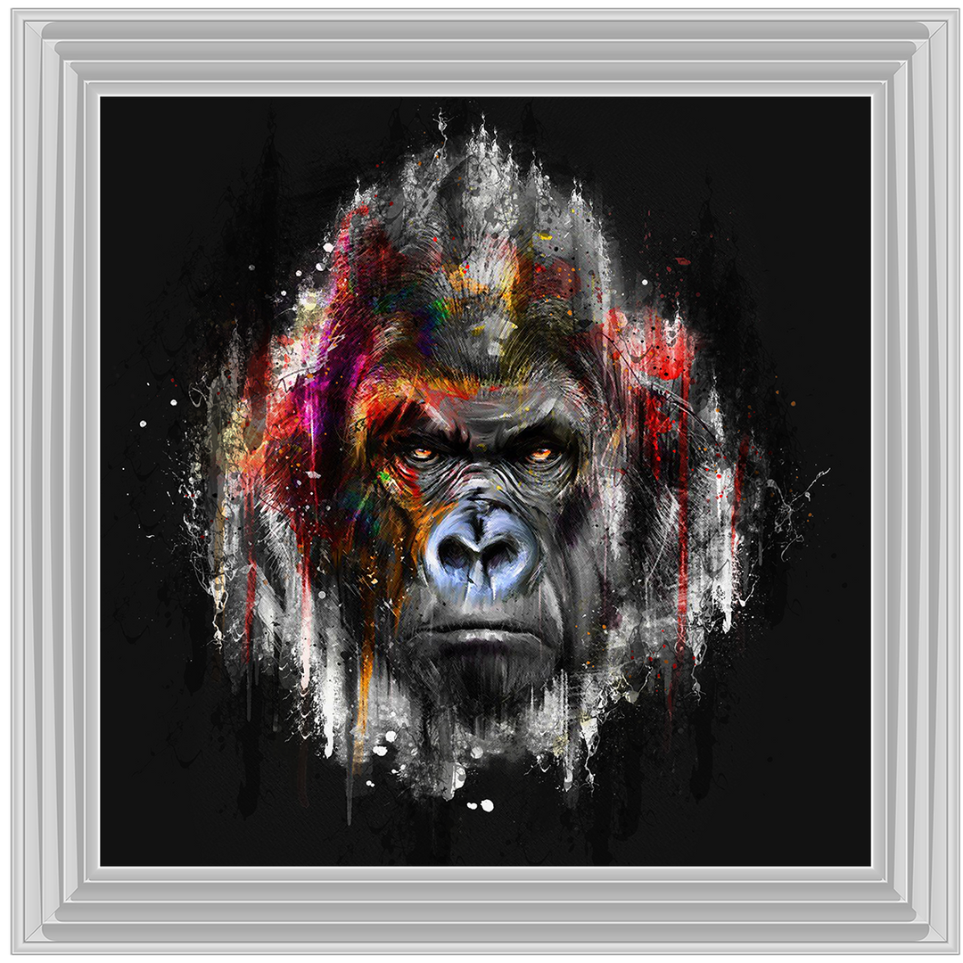AN422 Black & Red Gorilla Watercolour