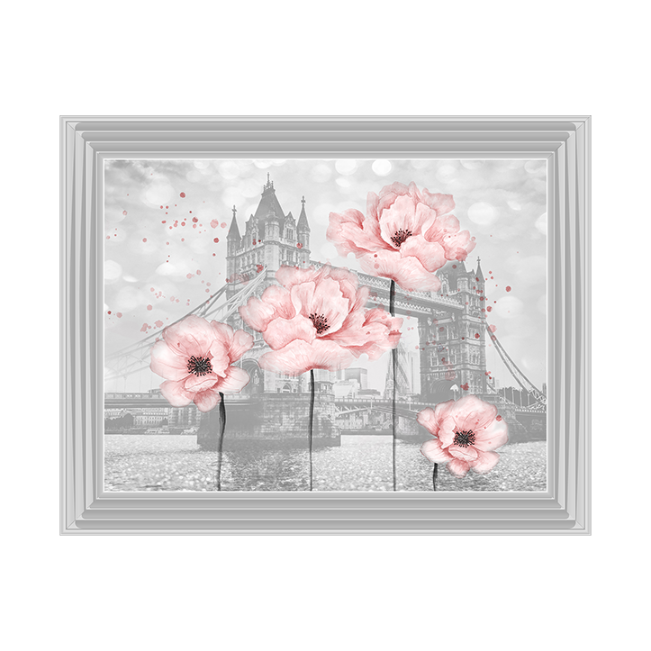 Floral print over Tower Bridge
