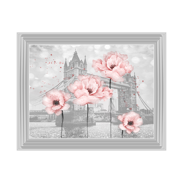 Floral print over Tower Bridge