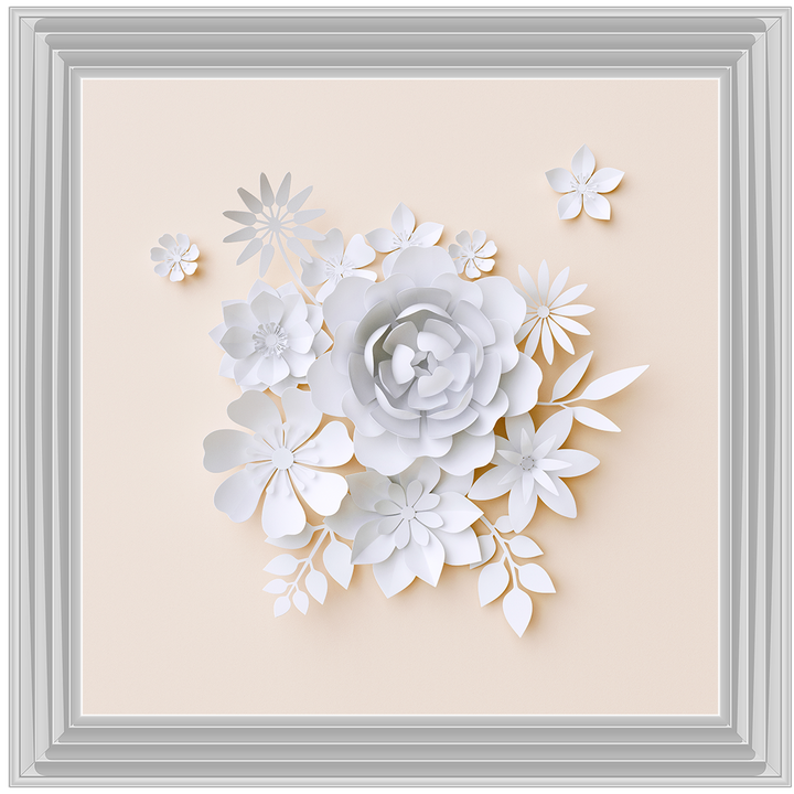 FL006 3D white paper flowers