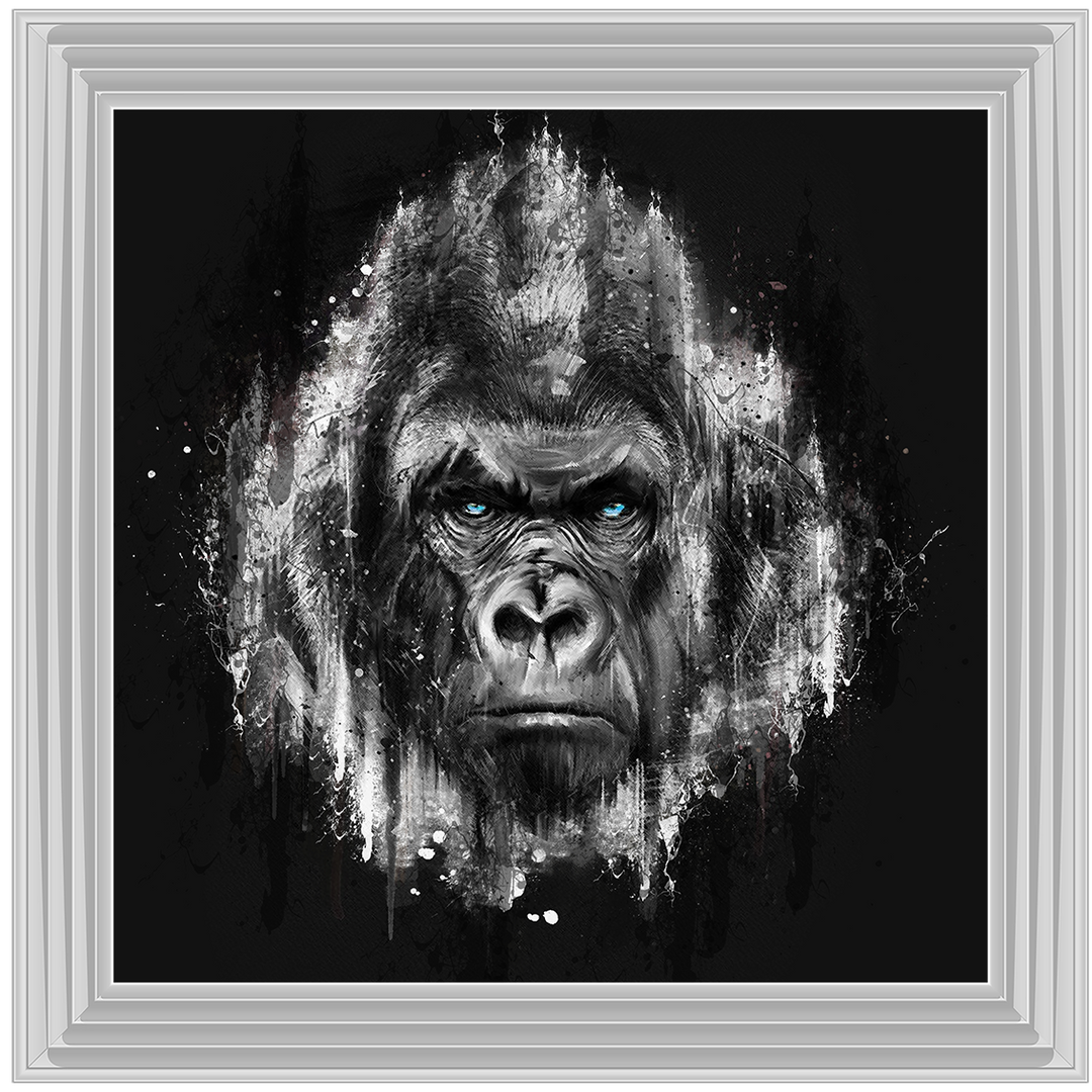 AN424 Black & White Gorilla Watercolour