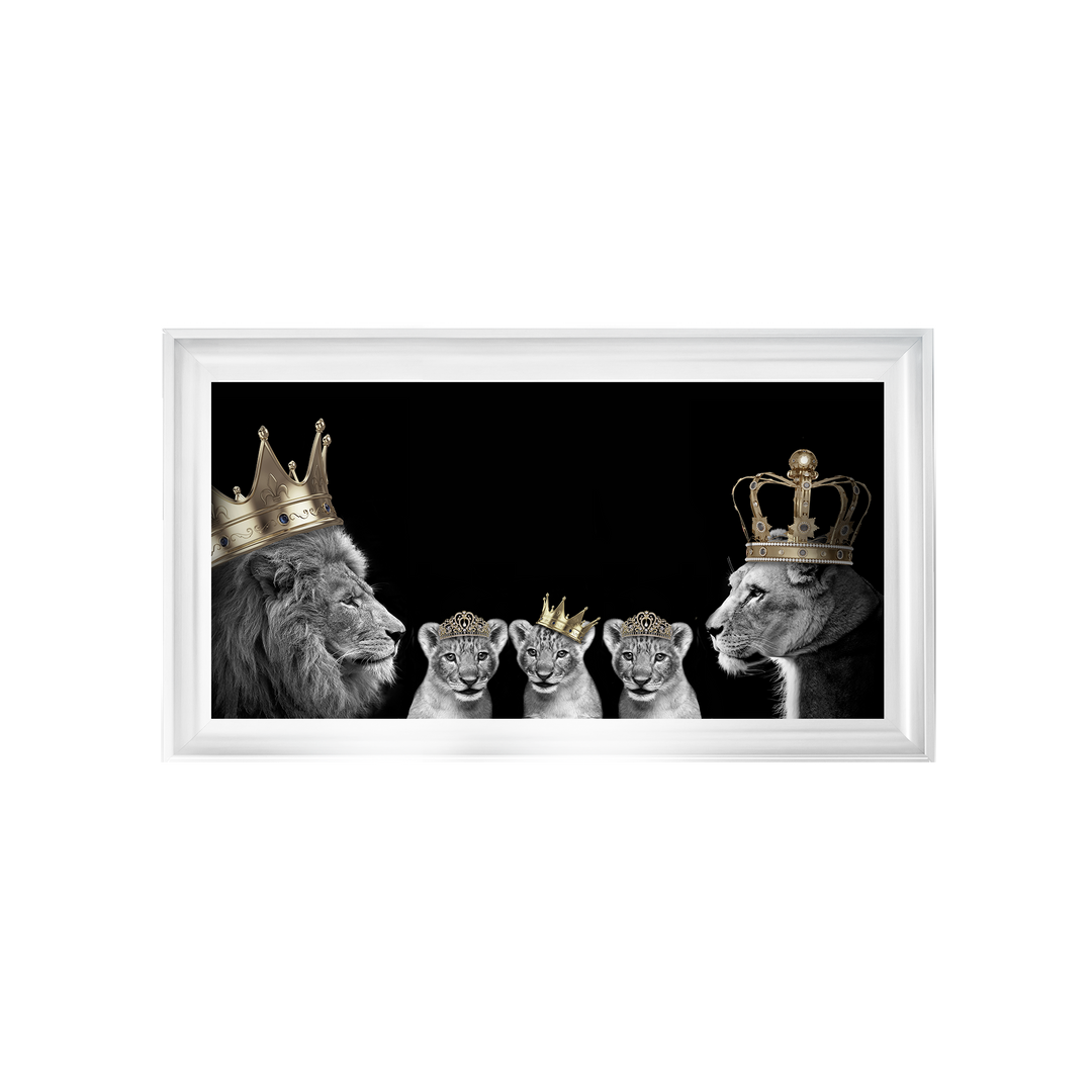 AN378 Lion family of 5 (Gold Crowns) I