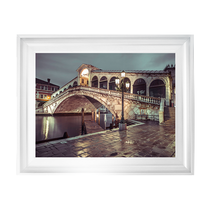 CY077 Rialto Bridge at night, Venice, Italy I