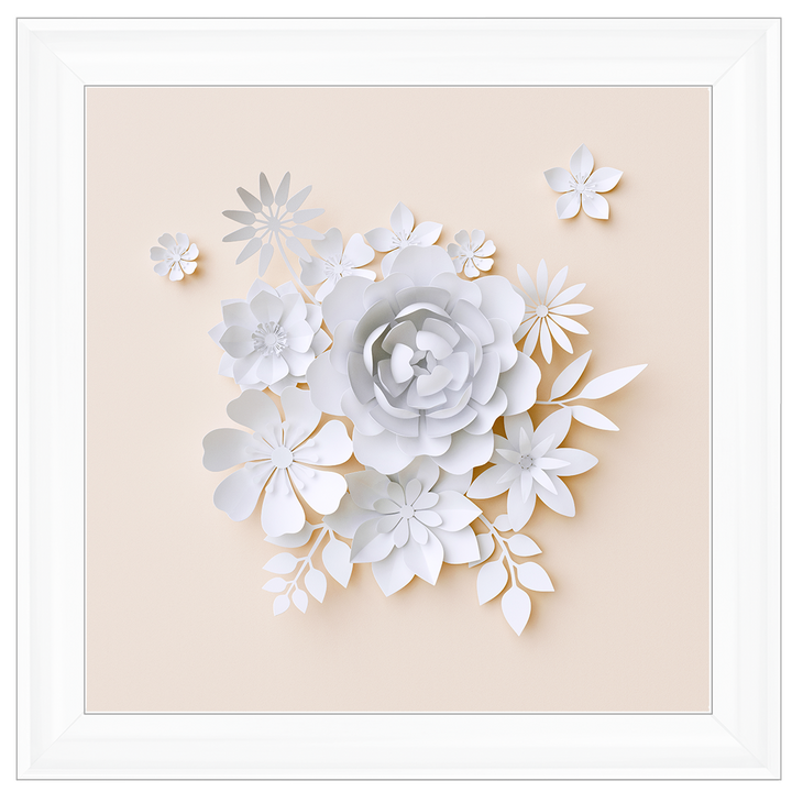 FL006 3D white paper flowers