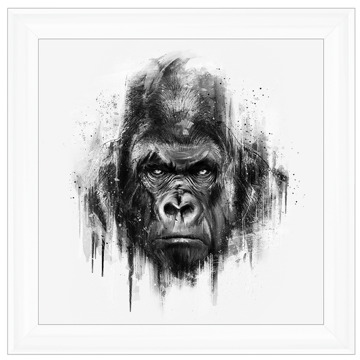 White & Black Gorilla Watercolour