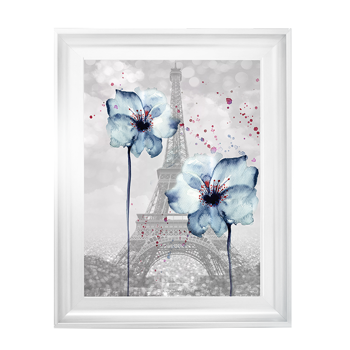 Floral design over Eiffel Tower