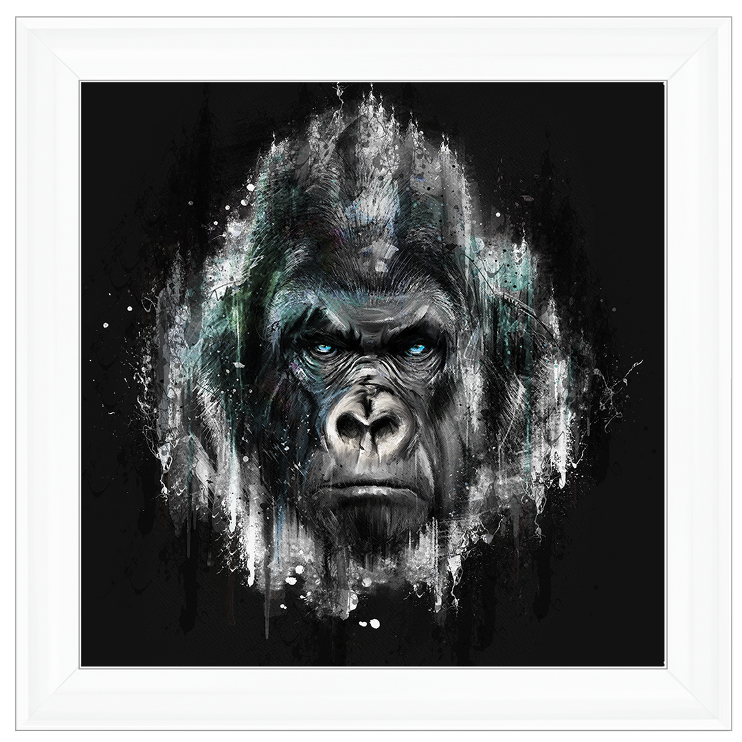 AN417 Black & Blue Gorilla Watercolour